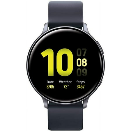 Pre-Owned Samsung Galaxy Watch Active2 W/ Enhanced Sleep Tracking Analysis, Auto Workout Tracking, and Pace Coaching (40mm, GPS, Bluetooth), Aqua Black Used