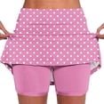 thumbnail image 2 of Mifsaly Womens Golf Skirt Polka Dot High Waisted Workout Athletic Skirts with Inner Tummy Control Stretchy Soft Tennis Skorts Pink,XXL, 2 of 5