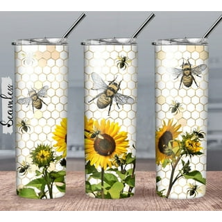 40oz Engraved Bee Keeper, Honey, Floral, Tumbler With Handle