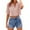 Pink, variant on Otntypg Button Crop Tops for Women Lightweight Casual Summer Short Sleeve V Neck Solid Color Cotton and Linen T-Shirts Loose Fit Cropped Shirts Khaki S