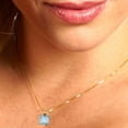 thumbnail image 5 of 2.5 cctw Aquamarine Yellow Gold Plated Pendant with 16" Box Chain (7.5mm, Princess Cut), 5 of 7