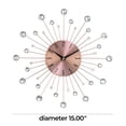 thumbnail image 4 of DecMode 15" Copper Metal Starburst Wall Clock with Crystal Accents, 4 of 12