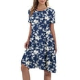 thumbnail image 6 of Women's Summer Casual Midi Dress Beach Short Sleeve Dresses with Pockets, 6 of 7