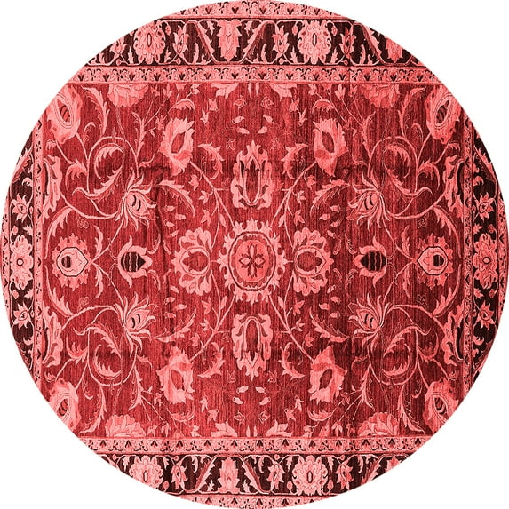 Ahgly Company Indoor Round Oriental Red Industrial Area Rugs, 6' Round