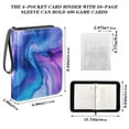 thumbnail image 3 of 400 Pockets Trading Cards Album,Card Binder 4-Pocket, Cards Collector Album Holder Fits 400 cards with 50 removable sheets Blue and Purple Background, 3 of 6