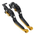 thumbnail image 1 of Palancas de freno y embrague cortas/largas únicas para KTM 390 Duke 19-23, palanca de freno ajustable en 6 posiciones, aleación de aluminio, mango negro con extremo dorado, 1 of 7