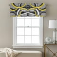 thumbnail image 3 of Yellow Geometric Kitchen Curtain Valances for Windows Farmhouse Short Curtains, Gray Black Retro Abstract Stripes Lines Rod Pocket Valance Curtain for Bedroom Cafe Living Room, 3 of 8