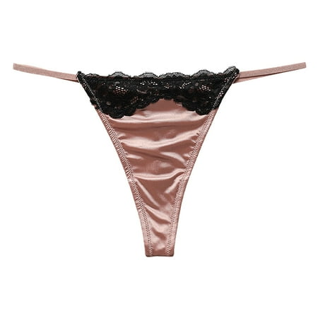 Alitao Thongs for Women Womens Underwear No Show Underwear Women s And Low Rise T Back Yoga And Sport Panties In Ice Silk Fabric Cheeky Underwear Panties for Women Hot Pink XL