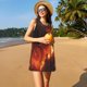 thumbnail image 3 of Fotbe Fiery Dragons Castle Attack Vestido de Verano sin Mangas para Mujer – Vestido Midi Línea A, Estilo Camiseta Floral, Vestido Playero Casual y Fluido, 3 of 7