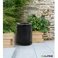 thumbnail image 6 of Alpine Outdoor Trash Can 36 Gallon Diamond Steel Commercial Metal Waste Bin with Leak Proof Liner, Heavy Duty Steel Mesh Design, Flat Wide Open Top Lid for Parks, Streets, and Public Spaces-Black, 6 of 8