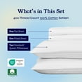 thumbnail image 4 of California Design Den Queen Striped Sheets Set - 400 Thread Count 100% Cotton Sheets, Sateen Sheet Set with Deep Pockets, Queen Bed Sheets Cotton, 4 Pc Adult/Teen Bed Sheet Set - White Sheets Queen, 4 of 7