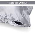 thumbnail image 4 of KBOOK 2PCS Silk Pillowcases Stain Pillow Cover with Zipper Bedding Sofa Pad, 20"x 26", 4 of 6