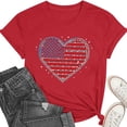 thumbnail image 5 of Mifsaly Womens Crewneck Short Sleeve Tops Summer Casual Rhinestone Heart Graphic T Shirts Loose Fit Dressy Daily Wear Sparkly Patriotic Fashion Tees L, 5 of 6