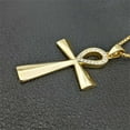 thumbnail image 4 of Egypt Iced Out Bling Ankh Cross Pendant Necklace Women Men Key of Life 14K Yellow Gold Rhinestones Egyptian Jewelry D163, 4 of 6