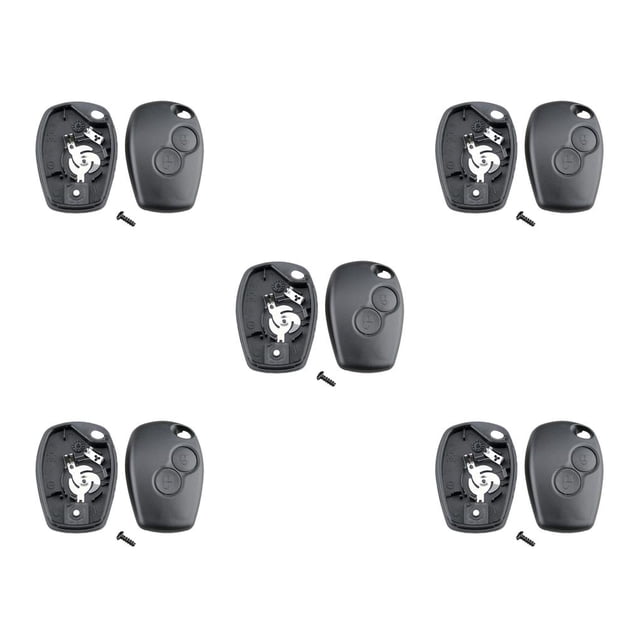 relayinert Car Key Shell Vehicle 2 Buttons Case Portable Automobile Modification Repair Upgrade Replacement for Clio/ for Modus/Kangoo 5Set