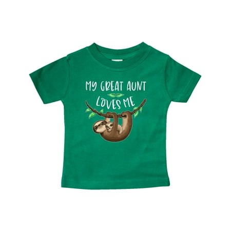 

Inktastic My Great Aunt Loves Me Cute Sloth and Baby Gift Baby Boy or Baby Girl T-Shirt