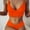 Orange, variant on Jacenvly 2024 Bikinis for Juniors 2 Piece Comfortable New Bra Pad No Steel Quick Drying Single Wearing Floral Bikini Swimsuit Split Suit Multicolor Fashion Beach Bikini Wrap Green