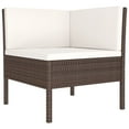 thumbnail image 5 of vidaXL 6 Piece Patio Lounge Set with Cushions Poly Rattan Brown, 3094371, 5 of 8