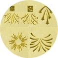 thumbnail image 1 of Ahgly Company Machine Washable Indoor Round Transitional Yellow Area Rugs, 8' Round, 1 of 7