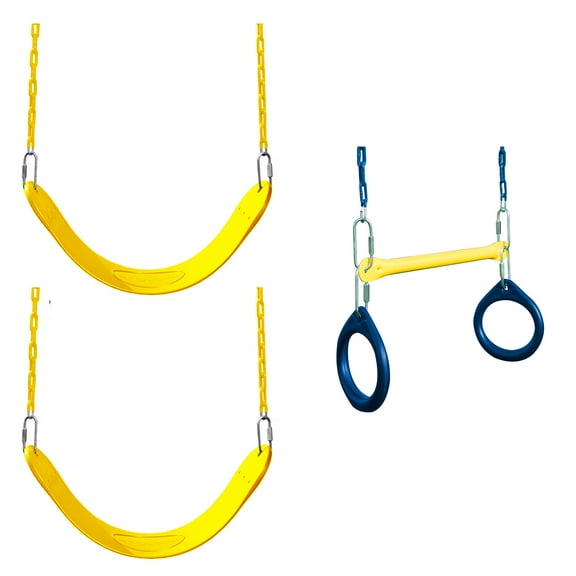 Swing-N-Slide 2 Yellow Swing Seats and Ring/Trapeze Bar Combo