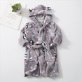 thumbnail image 2 of NOLDARES Girl's Robe Baby Boys Hoodie Robes Toddler Bathrobes for Kids Pajamas Sleepwear,Grey,2-3 Y, 2 of 4