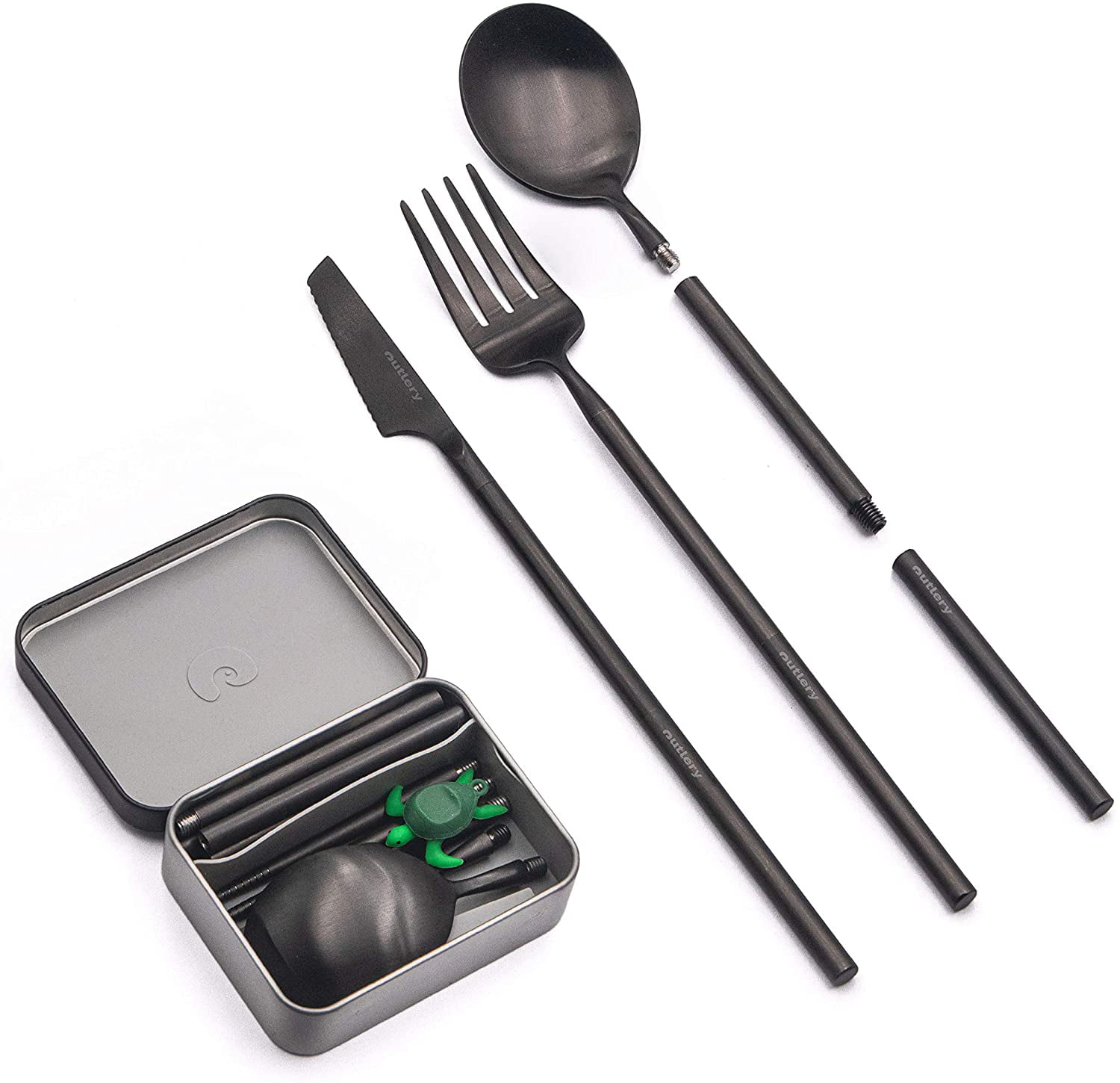 2-Person Stainless Steel Portable Eating Utensils Set with Case, Bottl – US  Survival Kits