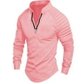 thumbnail image 2 of Qingpeng Men's Quarter Zipper Long Sleeve Muscle Shirt Stretch Workout Casual Pullover Tops, 2 of 3