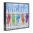 thumbnail image 3 of Stupell Industries Flip Flop Clothesline Black Framed Giclee Art design by Paul Brent, 16 x 20, 3 of 8