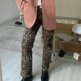 thumbnail image 6 of Lovskoo 2024 Wide Leg Pants Woman Leopard Printed High Waist Straight Leg Loose Pants Jeans Brown L, 6 of 7