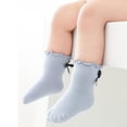 thumbnail image 5 of Spring and summer baby girl bow Baby socks peplum edge cotton skin-friendly mid-tube socks - S, 5 of 5