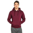 thumbnail image 3 of Men's Heavyweight Fleece Active Casual Cotton Long Sleeve Pullover Hooded Sweatshirt, Burgundy L, 1 Pack, 3 of 3