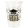 Black & Gold 2021 Graduation Plastic 16oz. Cups, 8ct