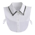 thumbnail image 3 of Long Sleeve Detachable Collar | Unique Layering Piece for Dresses, Coats & Artistic Outfits Under 5$, Hontri Women's Long Shirt Collar Spring And Autumn , White, One Size, 3 of 9