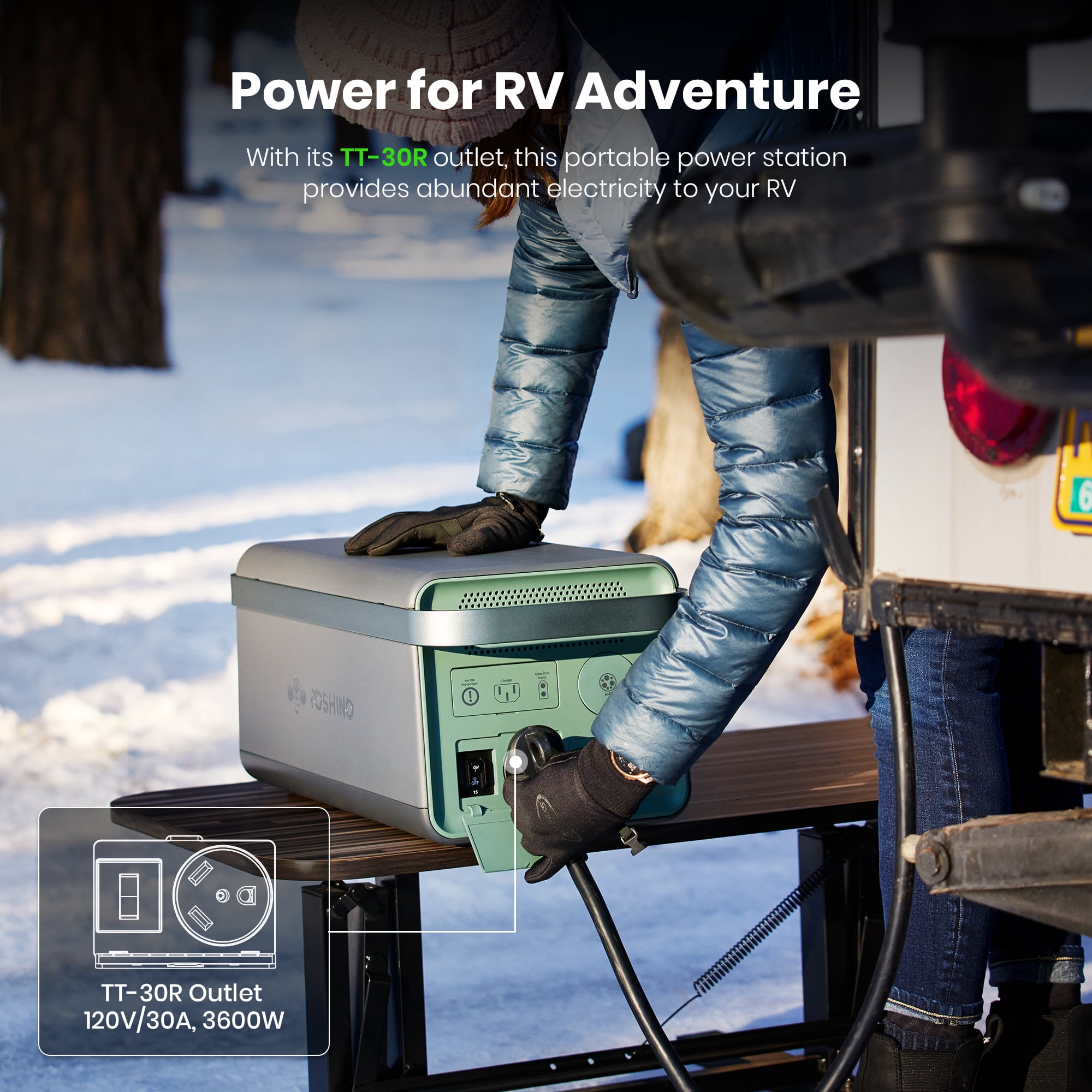 Yoshino B4000 SST 11-Port Solid-State Solar Generator 2611Wh, 4000W with 3-Piece Solar Panels (600W) Emergency UPS Backup Battery, Pure Sine Wave, Smart App Connect