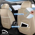 thumbnail image 4 of LAONNVIR Front Seat Covers for Cars Leather Waterproof Universal Fit for Ford Escape 2001-2024 (2 Seats,Beige), 4 of 5