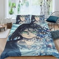 thumbnail image 2 of Attack On Titan-themed Bed Sheet Set Three Piece Set Comfortable And Skin Friendly Unique Design Home Decor Gifts For Family Friends fans54x79Inches（135cm*200cm）, 2 of 6