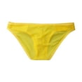 thumbnail image 5 of khonts,Men's Brief Sexy Mesh Low Waist Underwear U Convex Pouch Fun Breathable Underpants Yellow XL, 5 of 5