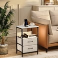 thumbnail image 1 of Mesa Auxiliar, Mesitas de Noche con Luces LED, Mesas Auxiliar Noche con Estación de Carga, 2 Puertos USB FurnitureR HAYA VINTAGE, 1 of 7