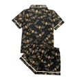 thumbnail image 6 of WTOBBY Women's Casual Halloween Pajama Set Loose Fit Short Sleeve Top with Elastic Waist Shorts Printed Two-Piece Sleepwear Home Lounge Wear Outfit,Dark Green L, 6 of 6