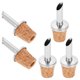 thumbnail image 2 of 5 tapones vertedores de acero inoxidable para botellas de vino, con diseño de corcho, para aceite de oliva y vinagre líquido., 2 of 7