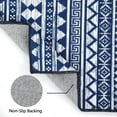 thumbnail image 3 of GlowSol 6' x 9' Machine Washable Area Rug for Living Room Bedroom Boho Moroccan Rug Stain Resistant Low Pile Rug Farmhouse Carpet, Navy Blue, 3 of 6