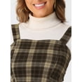 thumbnail image 5 of DARING DIVA Women's Ruffled Sleeveless Tie Waist A Line Plaid Dress XS Khaki Brown, 5 of 6
