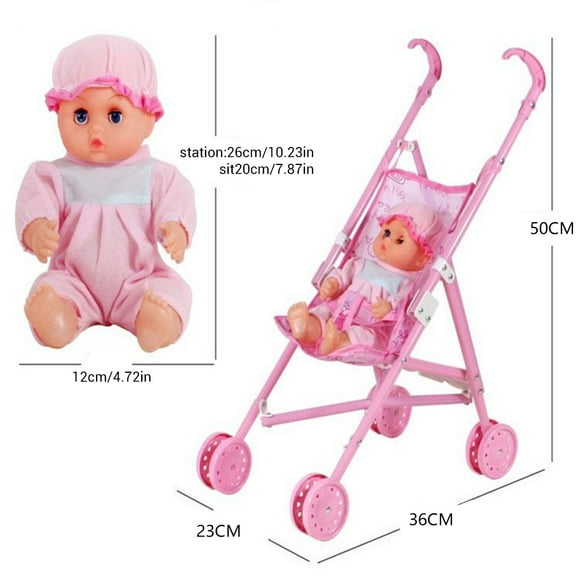 Baby Doll Stroller Toy Pretend Play Toy Baby Doll With Cart Set Baby Doll Stroller Toy Pretend Play Toy Set For Kids