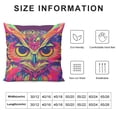 thumbnail image 5 of Orinice Psychedelic Owl Graphic Decorative Cushion Throw Pillow Cover for Home Couch Living Room Bed Sofa, Indoor/Outdoor Use, 1PC 20x20in, 5 of 5