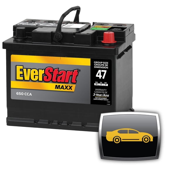 EverStart AUTO MAXX-47N, 12 Volt, Car Battery, Group Size 47, 650 CCA