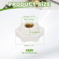 thumbnail image 2 of Uxcell Clamping Nuts Knob Plastic Screw-On Brass Star Knobs Knurled Hexagon Head M10 x 1.5" (30 Pack, White), 2 of 7