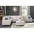 thumbnail image 3 of 9-Piece Chenille Fabric Upholstered Sectional With Console & Ottoman-Beige, 3 of 8