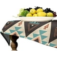 thumbnail image 2 of Aztec Tablecloth Ethnic Tribal Geometric Design Vintage Style Table Cloth Boho Chic Washble Table Cover for Dinning Kitchen Farmhouse Party Decoration 60"x120", 2 of 5