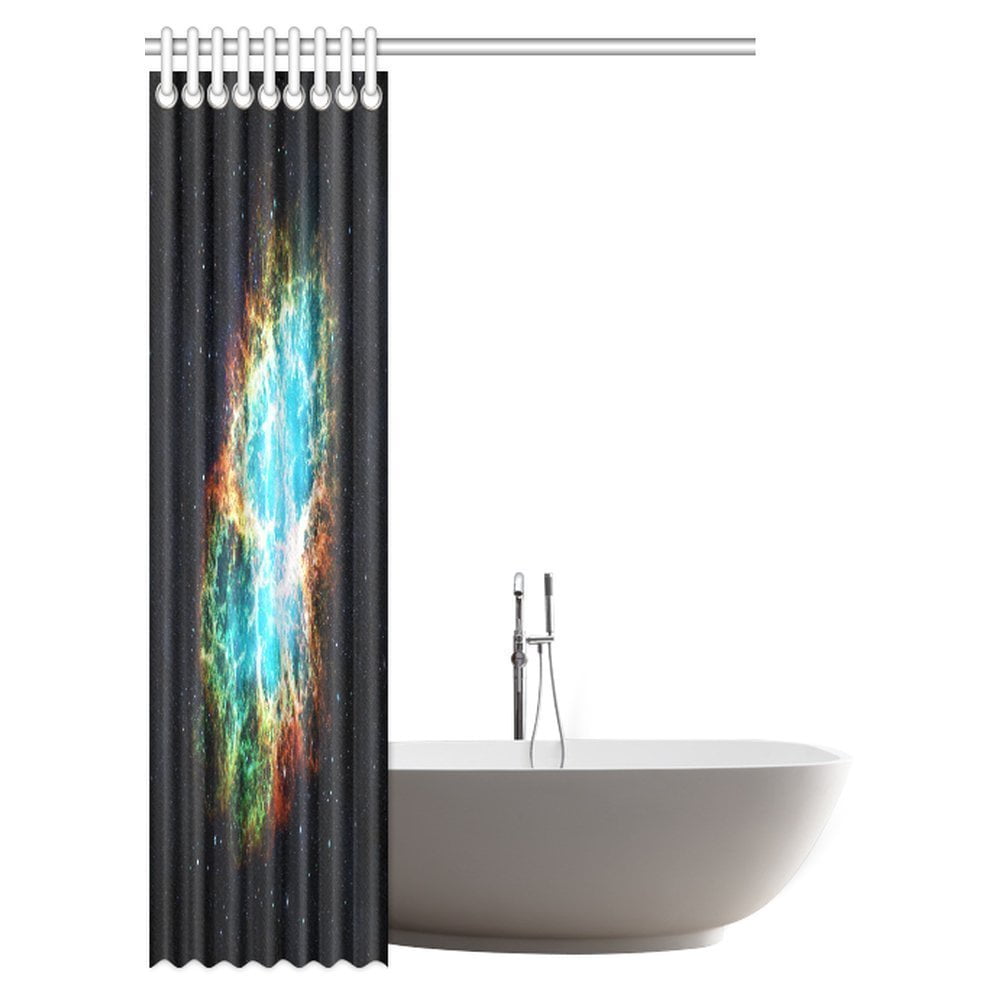Pop E Decor Shower Curtain Set Crab Nebula In Early Age Clean Pop E Decor Shower Curtain Set