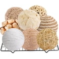 thumbnail image 2 of Set of 8 Decorative Balls for Bowls，2.36 inch Wicker Rattan Balls Decorative Orbs，vase fillers for centerpieces，Bowl fillers for Home Decor (8), 2 of 14